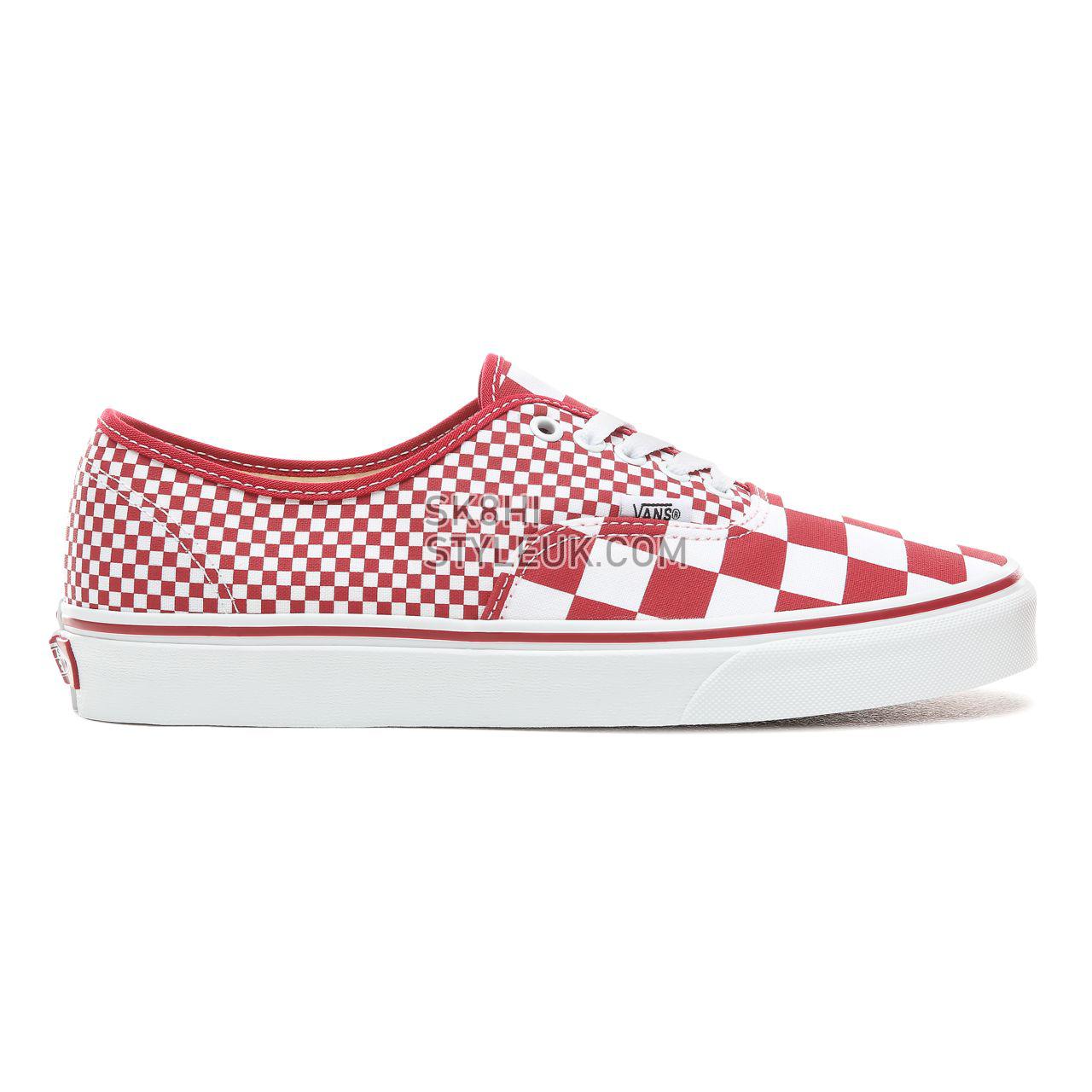 Vans Mix Checker Authentic Classic Mens Womens - (Mix Checker) Chili Pepper/True White VN0A38EMVK5 Shoes