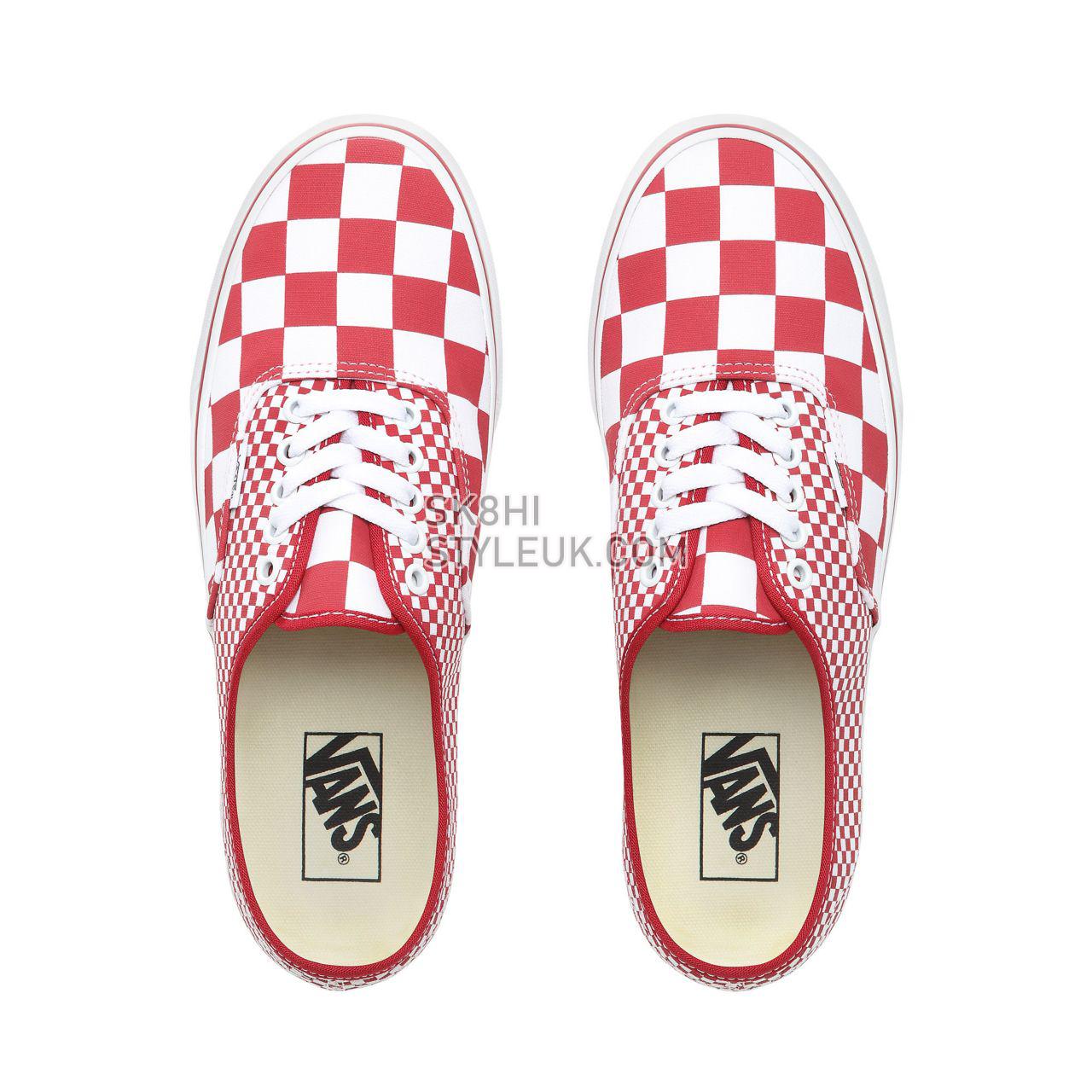 Vans Mix Checker Authentic Classic Mens Womens - (Mix Checker) Chili Pepper/True White VN0A38EMVK5 Shoes