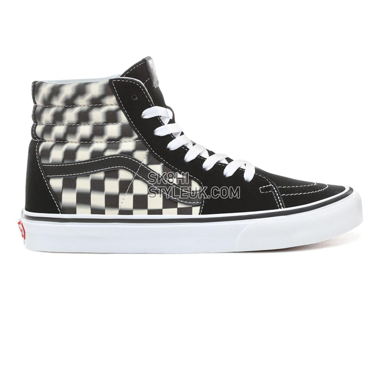 Vans Blur Check Sk8-Hi Classic Mens Womens - (Blur Check) Black/Classic White VN0A38GEVJM Shoes