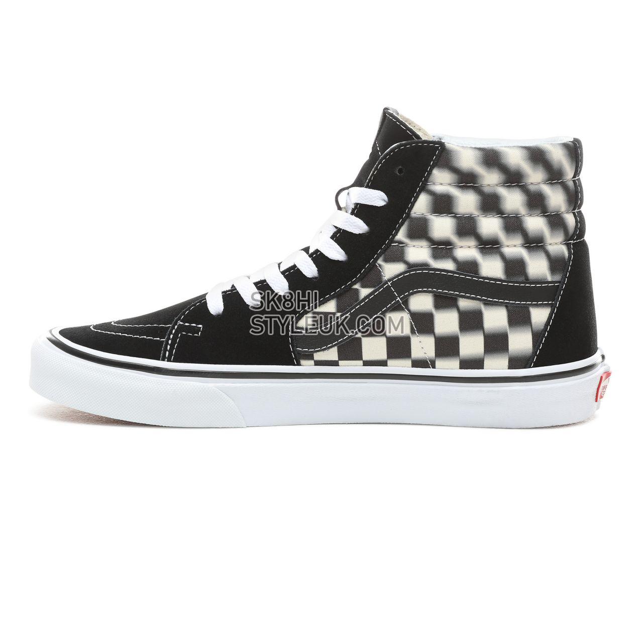 Vans Blur Check Sk8-Hi Classic Mens Womens - (Blur Check) Black/Classic White VN0A38GEVJM Shoes