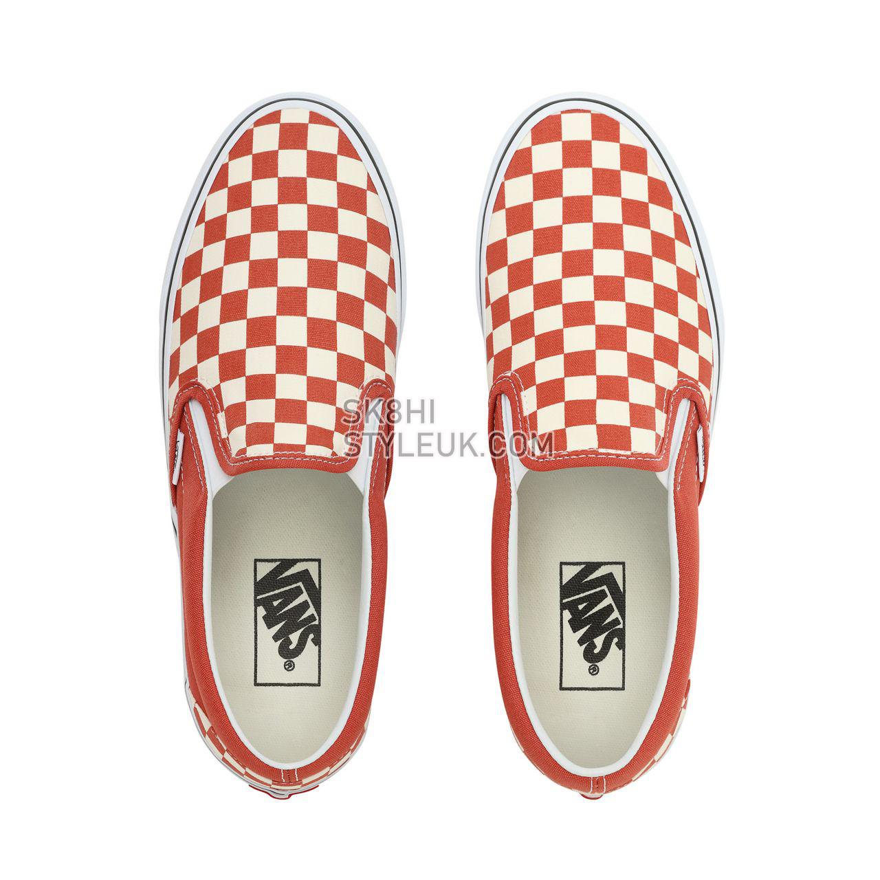 Vans Checkerboard Classic Slip-On Classic Mens Womens - (Checkerboard) Hot Sauce/True White VN0A38F7ULL Shoes