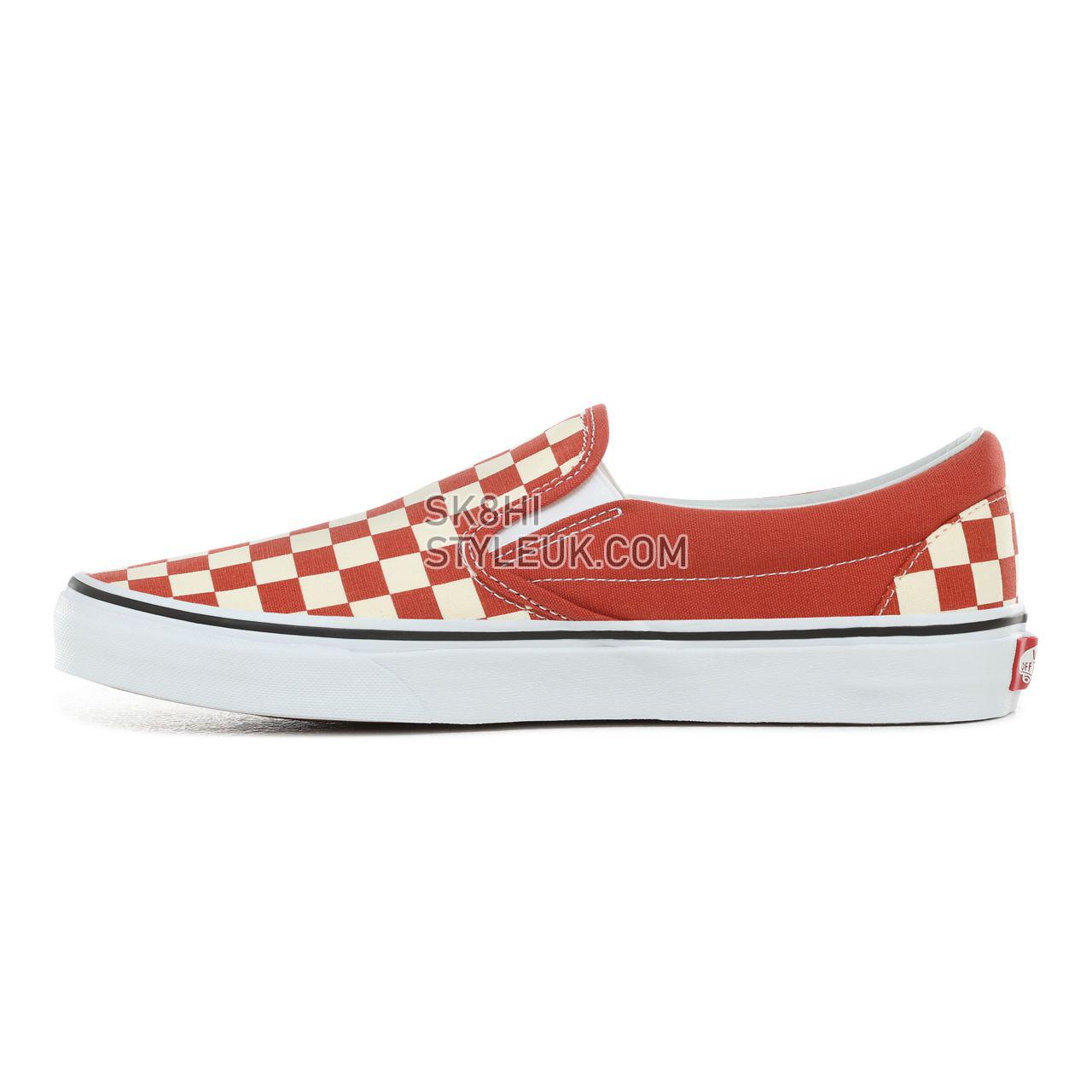 Vans Checkerboard Classic Slip-On Classic Mens Womens - (Checkerboard) Hot Sauce/True White VN0A38F7ULL Shoes