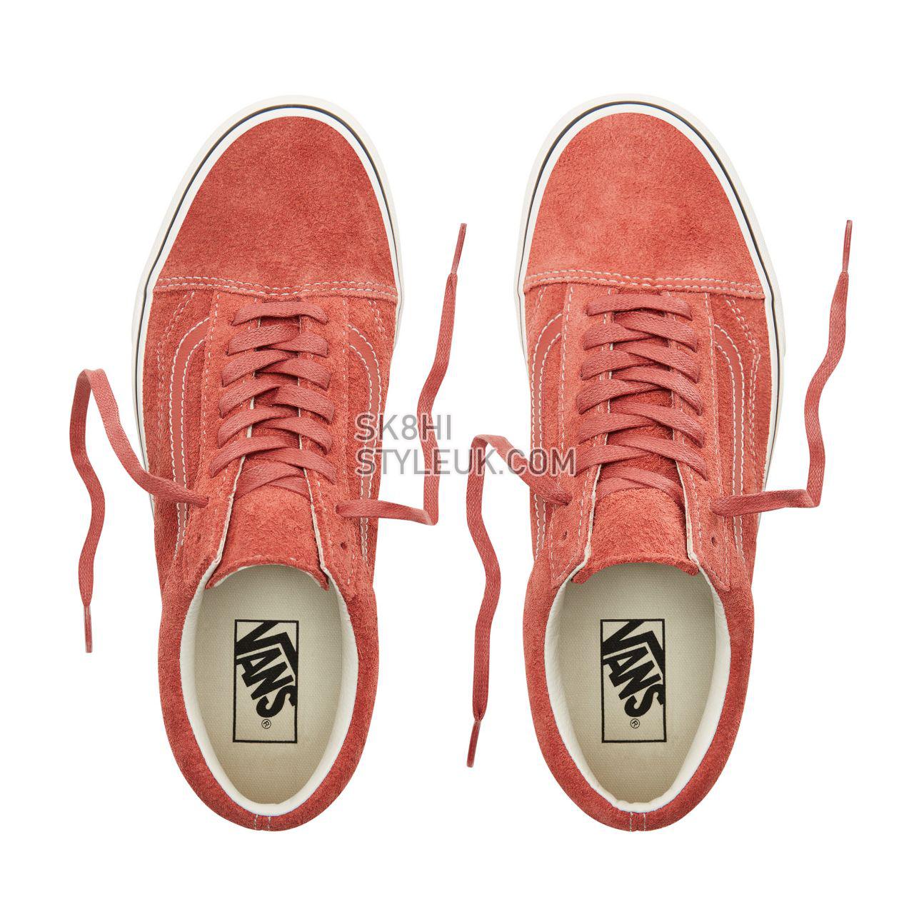 Vans Hairy Suede Old Skool Classic Mens Womens - (Hairy Suede) Hot Sauce/Snow White VN0A38G1UNG Shoes