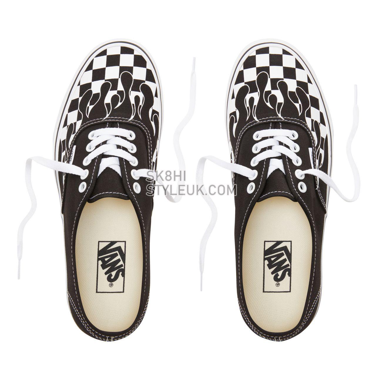 Vans Checker Flame Authentic Classic Mens Womens - (Checker Flame) Black/True White VA38EMRX8 Shoes