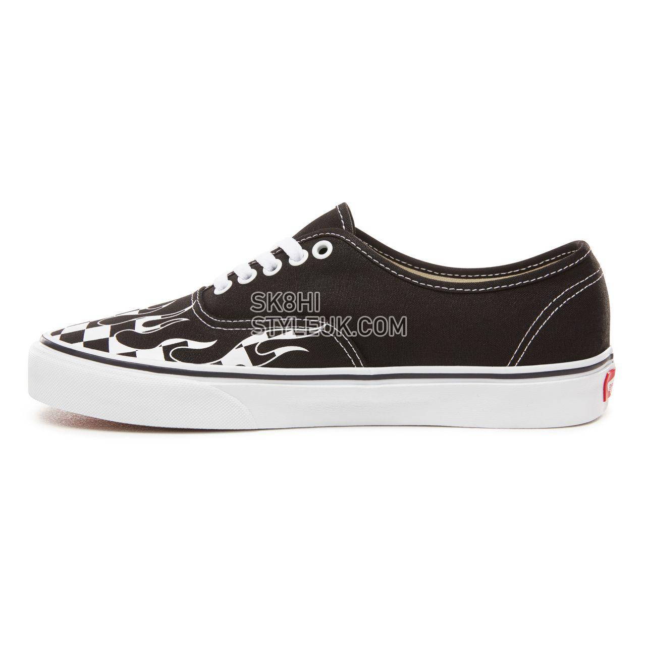 Vans Checker Flame Authentic Classic Mens Womens - (Checker Flame) Black/True White VA38EMRX8 Shoes