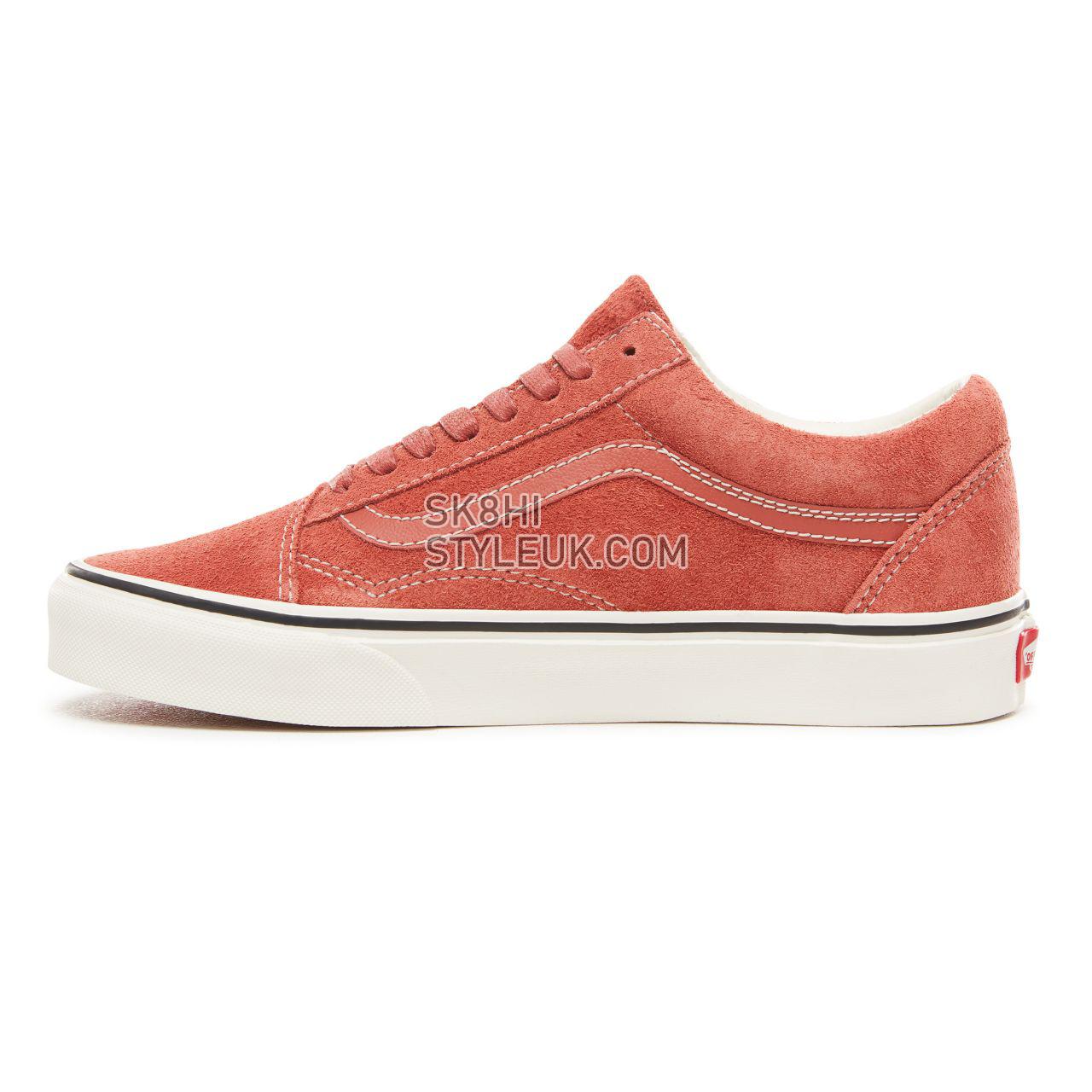 Vans Hairy Suede Old Skool Classic Mens Womens - (Hairy Suede) Hot Sauce/Snow White VN0A38G1UNG Shoes