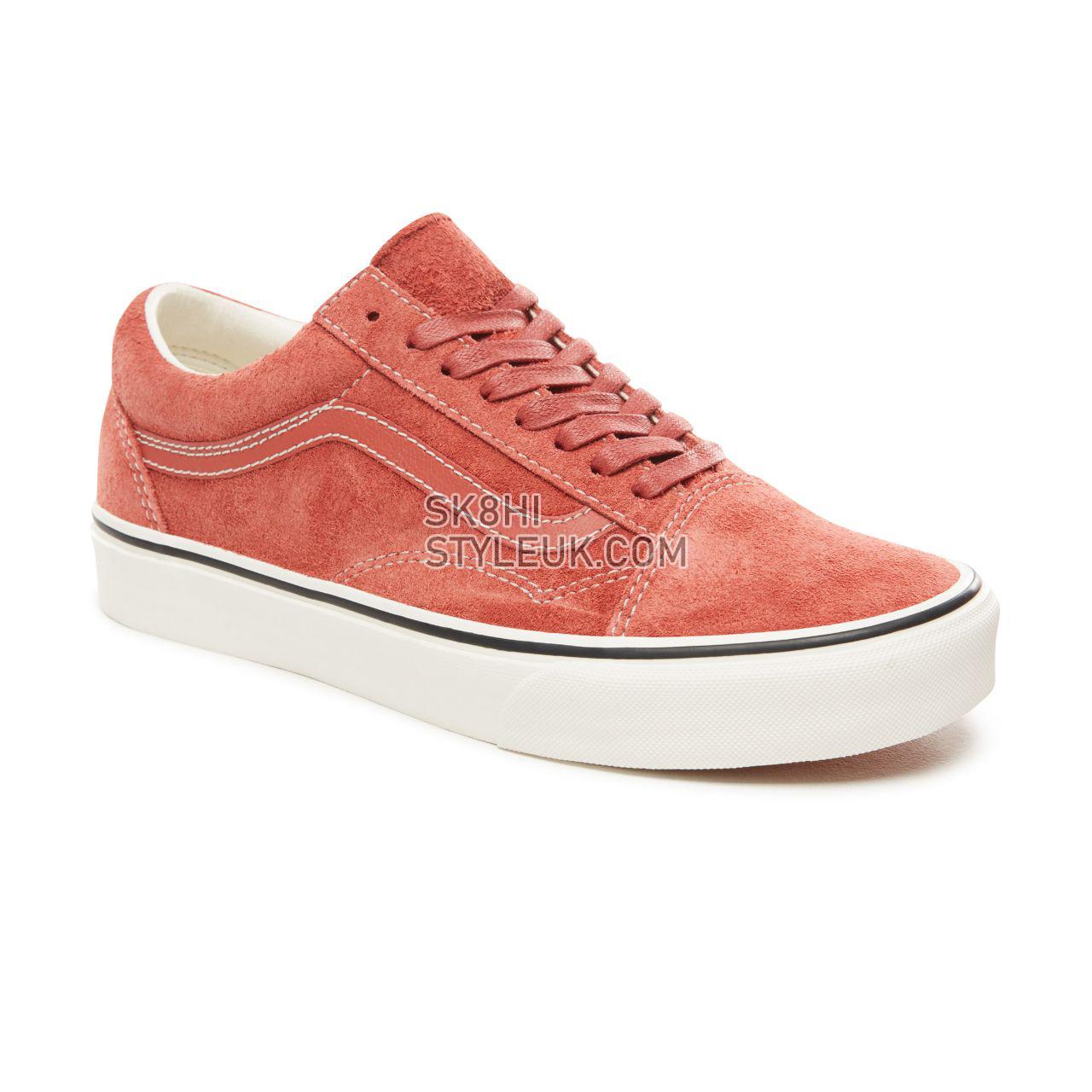 Vans Hairy Suede Old Skool Classic Mens Womens - (Hairy Suede) Hot Sauce/Snow White VN0A38G1UNG Shoes