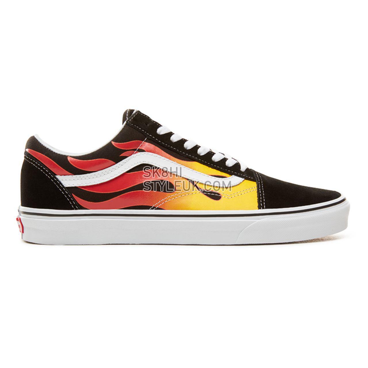 Vans Flame Old Skool Classic Mens Womens - Black-True White VA38G1PHN Shoes