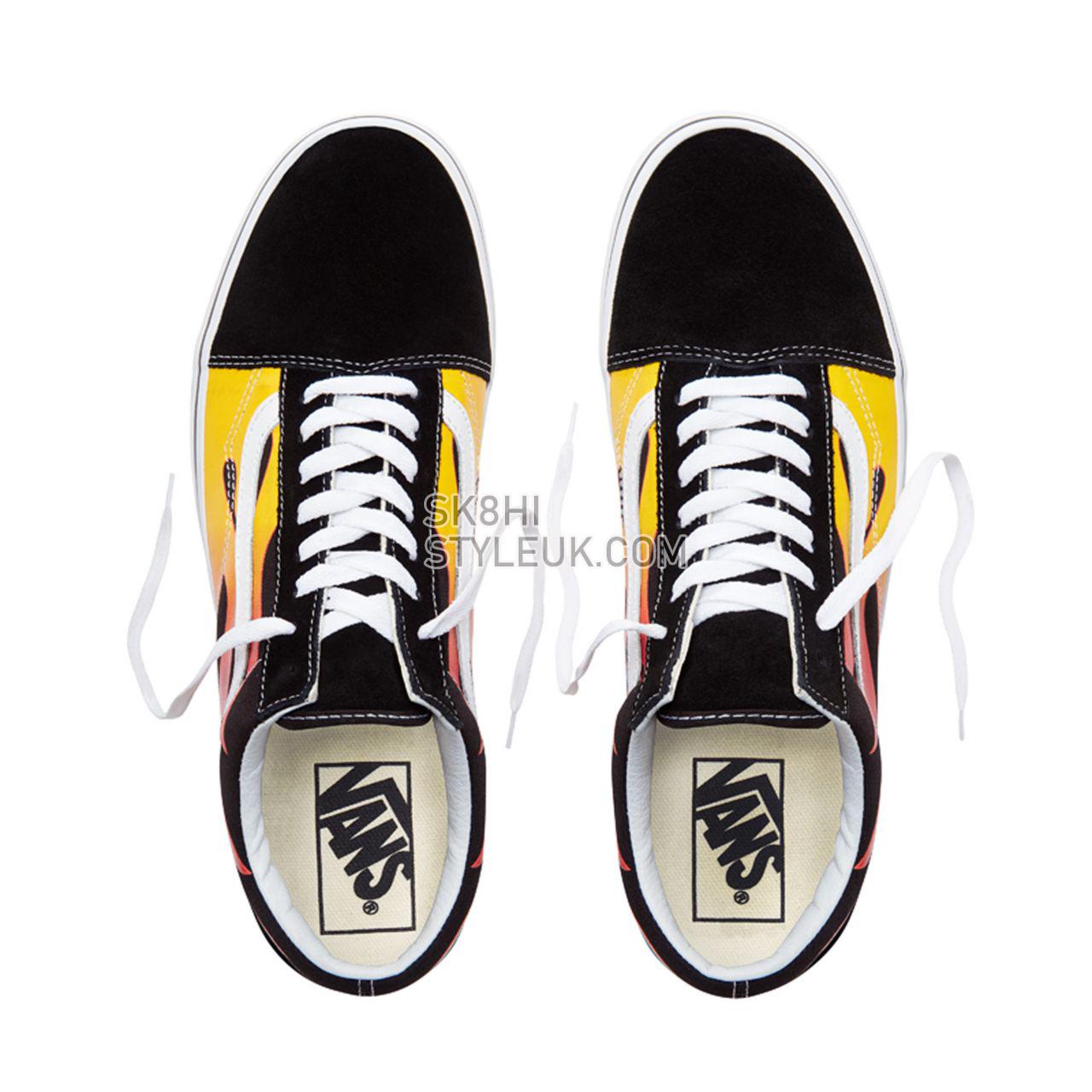 Vans Flame Old Skool Classic Mens Womens - Black-True White VA38G1PHN Shoes