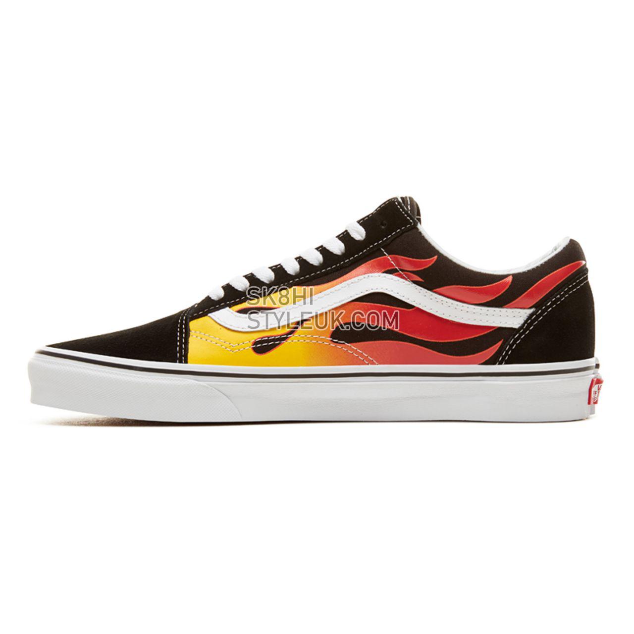 Vans Flame Old Skool Classic Mens Womens - Black-True White VA38G1PHN Shoes