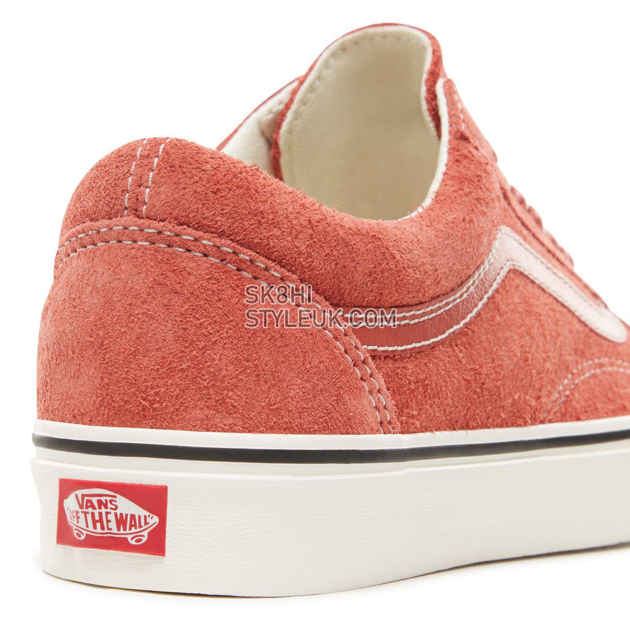 Vans Hairy Suede Old Skool Classic Mens Womens - (Hairy Suede) Hot Sauce/Snow White VN0A38G1UNG Shoes