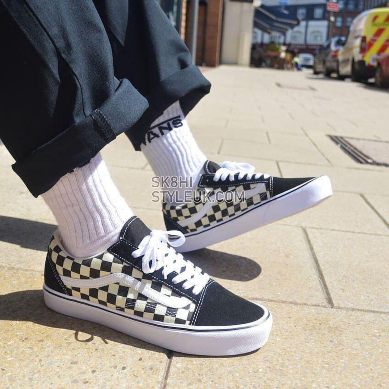 Vans Primary Check Old Skool Classic Mens Womens - (Primary Check) black/white VA38G1P0S Shoes