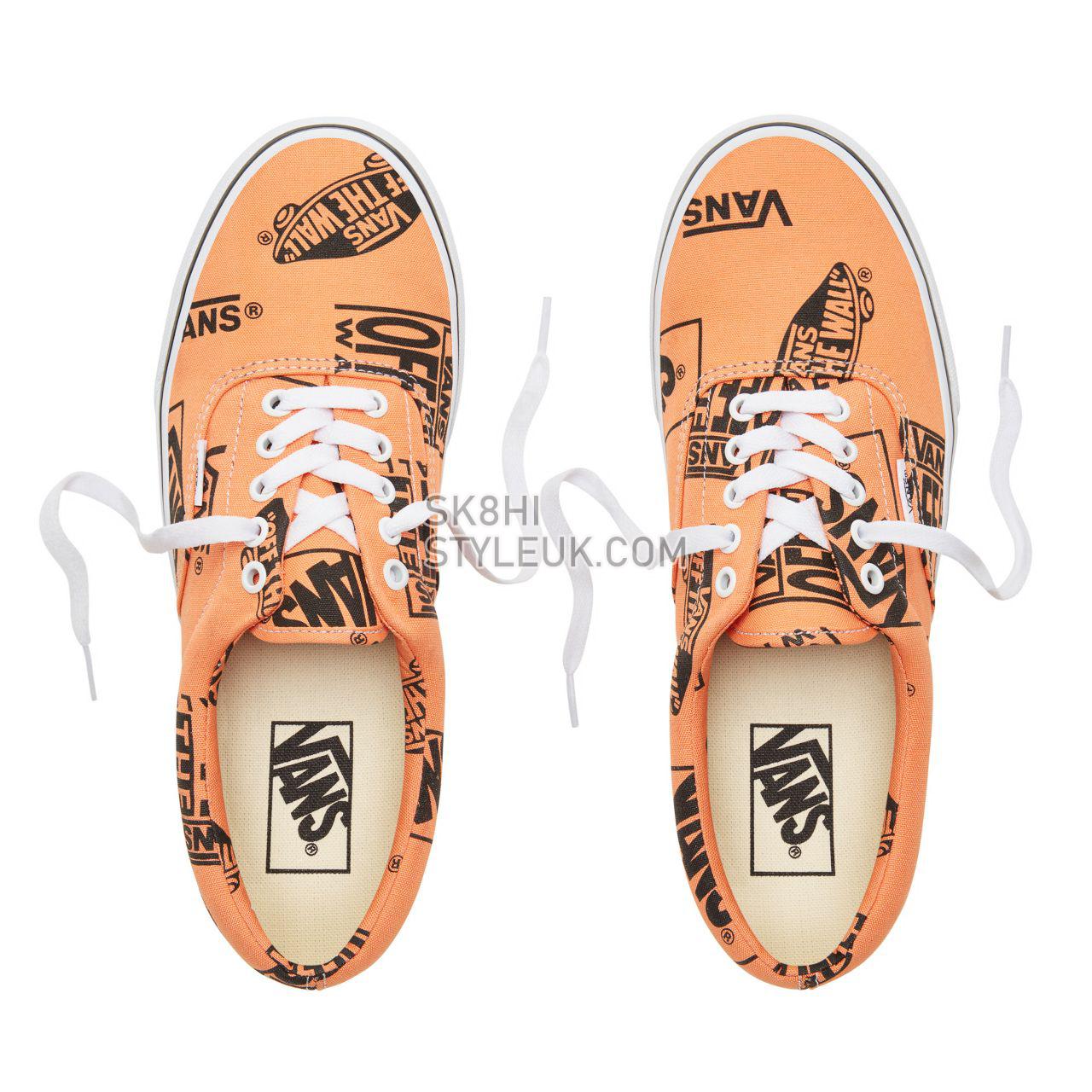 Vans Logo Mix Era Classic Mens Womens - (Logo Mix) Tangerine/Black VA38FRU8K Shoes