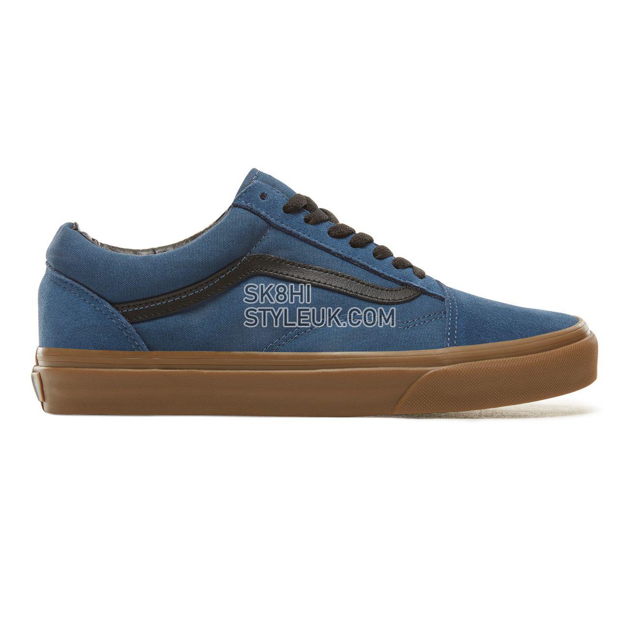 Vans Suede Gum Outsole Old Skool Classic Mens Womens - (Gum Outsole) Dark Denim/Black VA38G1U4C Shoes