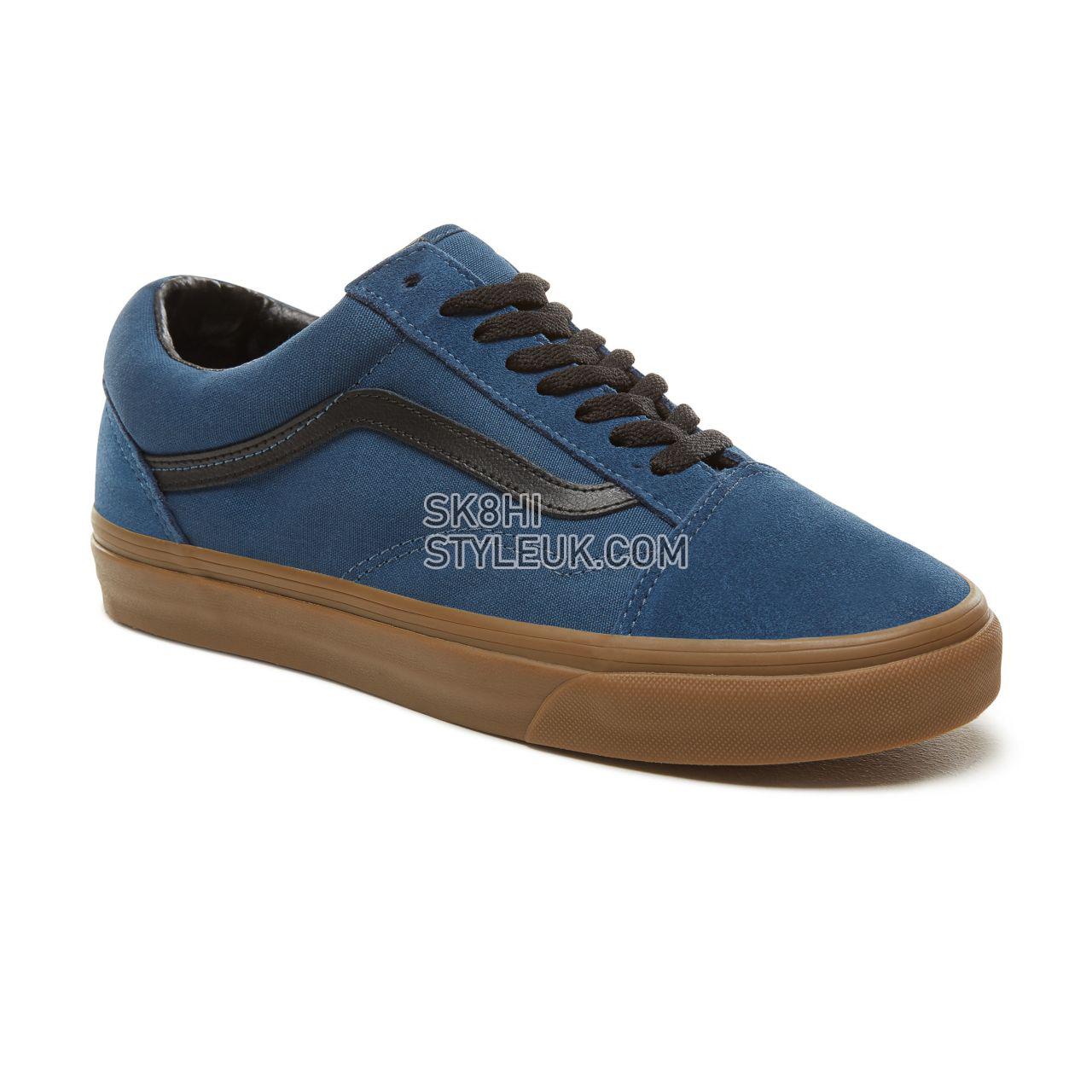 Vans Suede Gum Outsole Old Skool Classic Mens Womens - (Gum Outsole) Dark Denim/Black VA38G1U4C Shoes