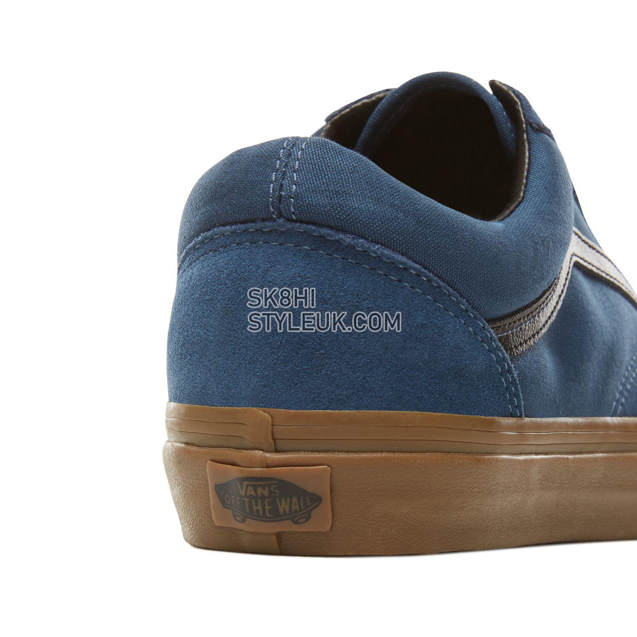 Vans Suede Gum Outsole Old Skool Classic Mens Womens - (Gum Outsole) Dark Denim/Black VA38G1U4C Shoes