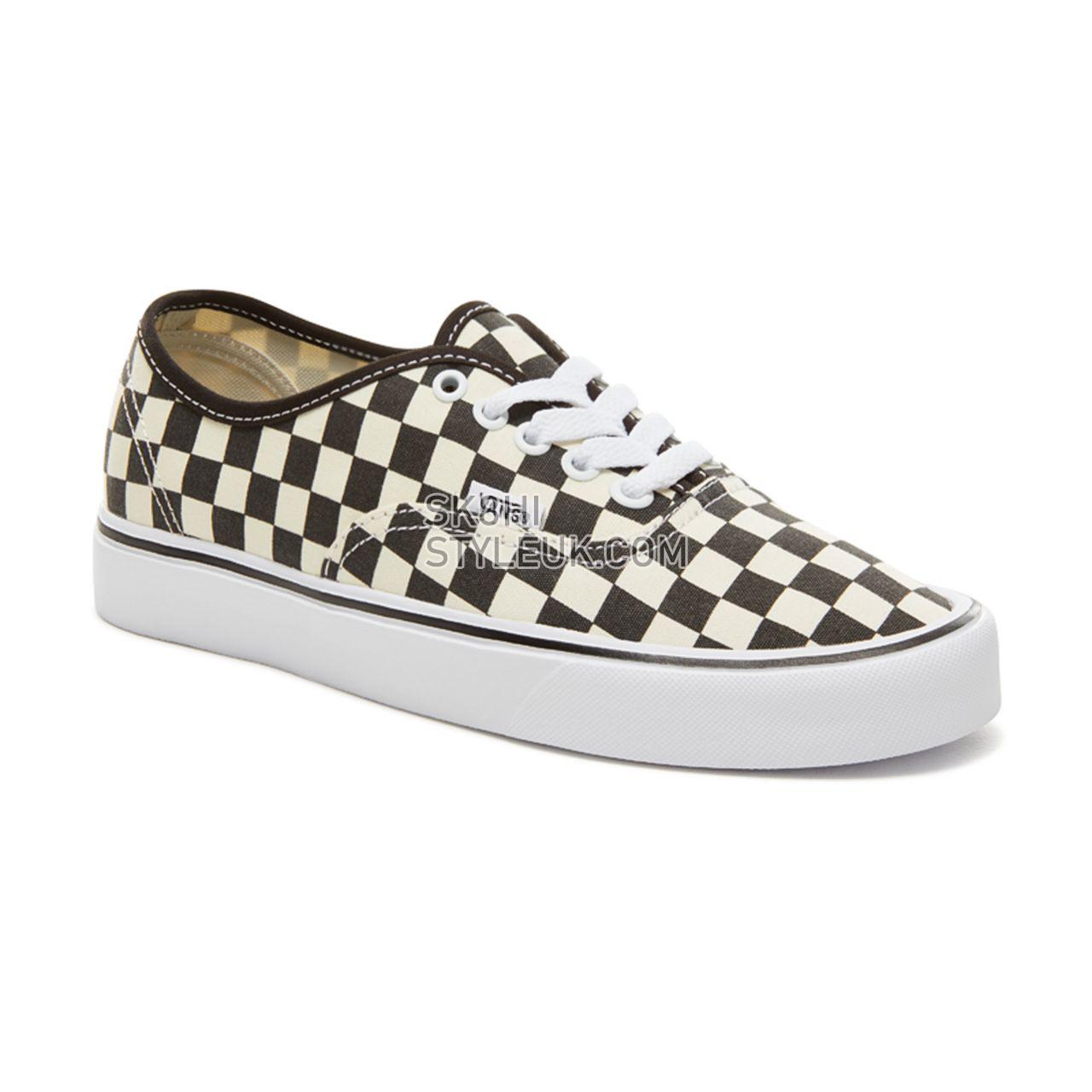 Vans Checkerboard Authentic Lite Classic Mens Womens - Black-White VA2Z5J5GX Shoes