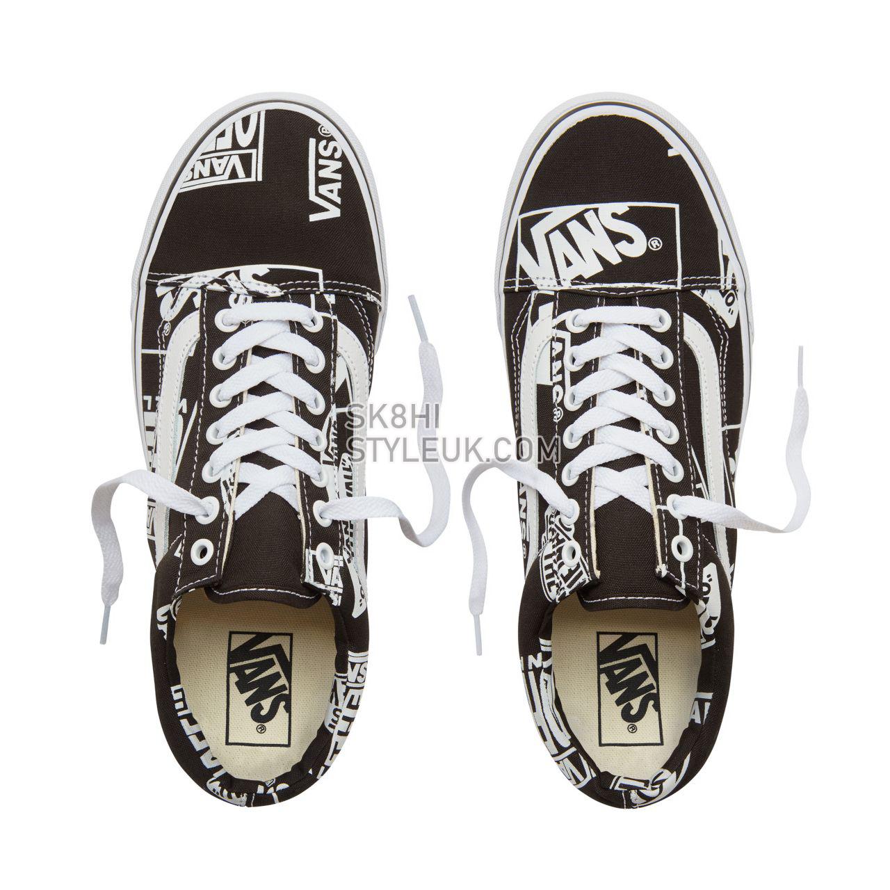 Vans Logo Mix Old Skool Classic Mens Womens - (Logo Mix) Black/True White VA38G1UA9 Shoes