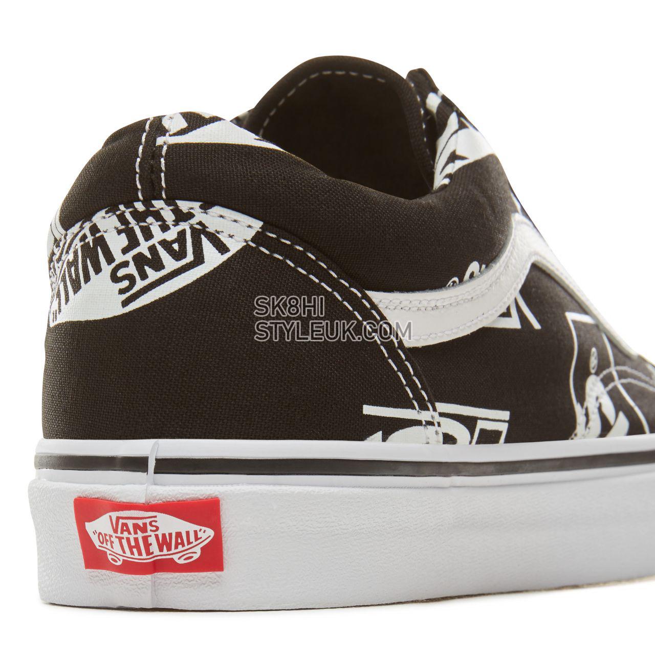 Vans Logo Mix Old Skool Classic Mens Womens - (Logo Mix) Black/True White VA38G1UA9 Shoes