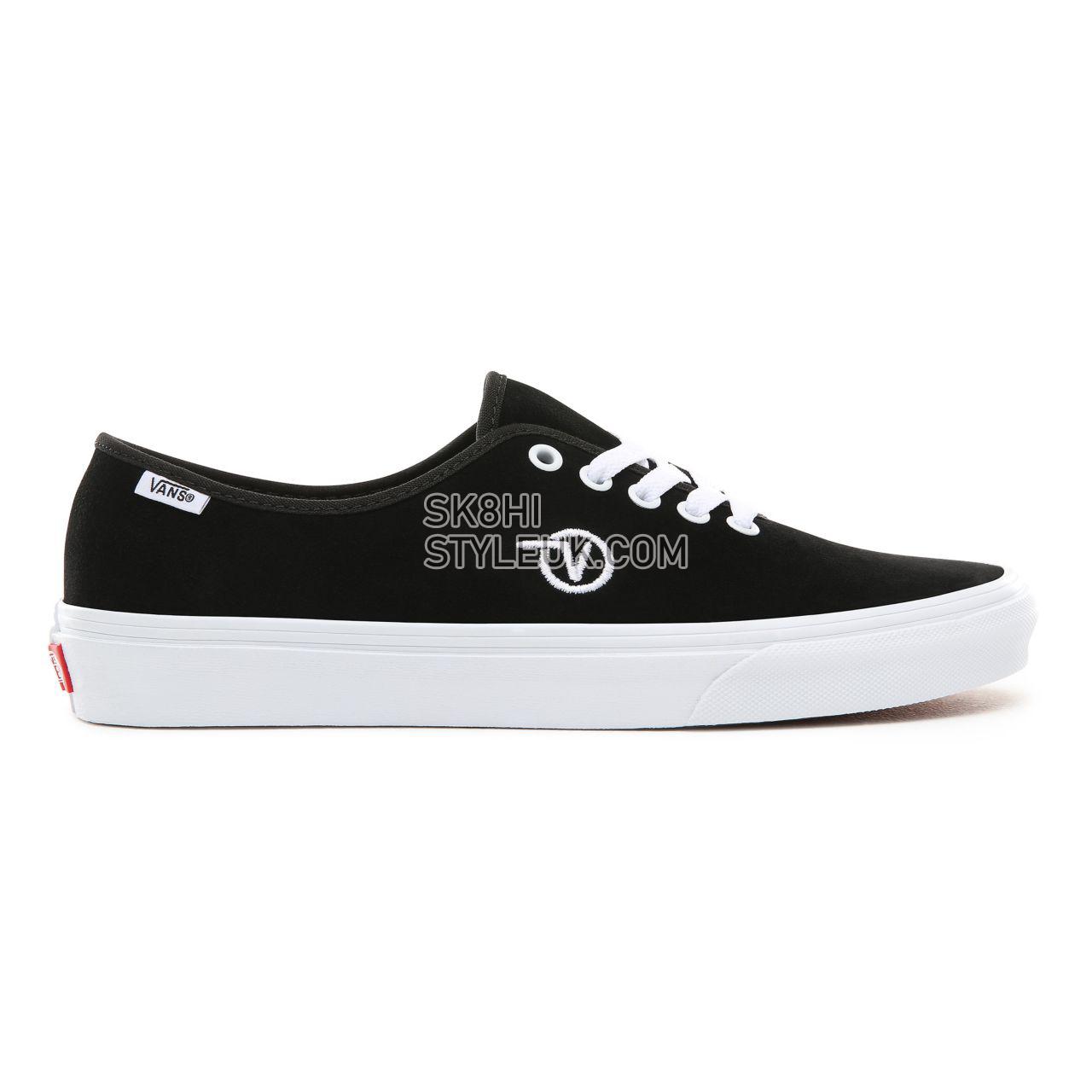 Vans Circle V Authentic One Piece Classic Mens Womens - (Circle V) Black/Suede VA3XIMS4M Shoes