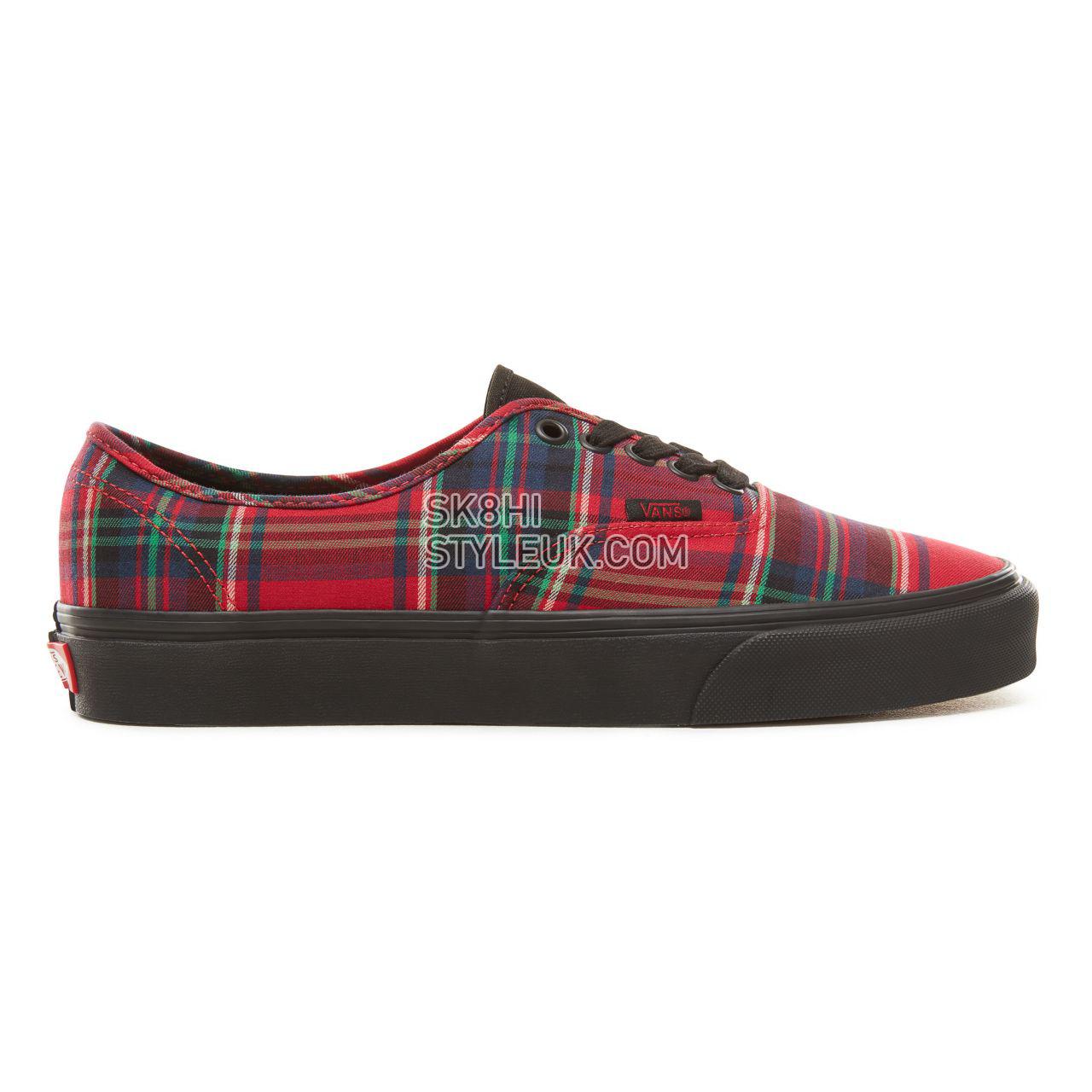 Vans Plaid Mix Authentic Classic Mens Womens - (Plaid Mix) Red/Black VA38EMU5P Shoes