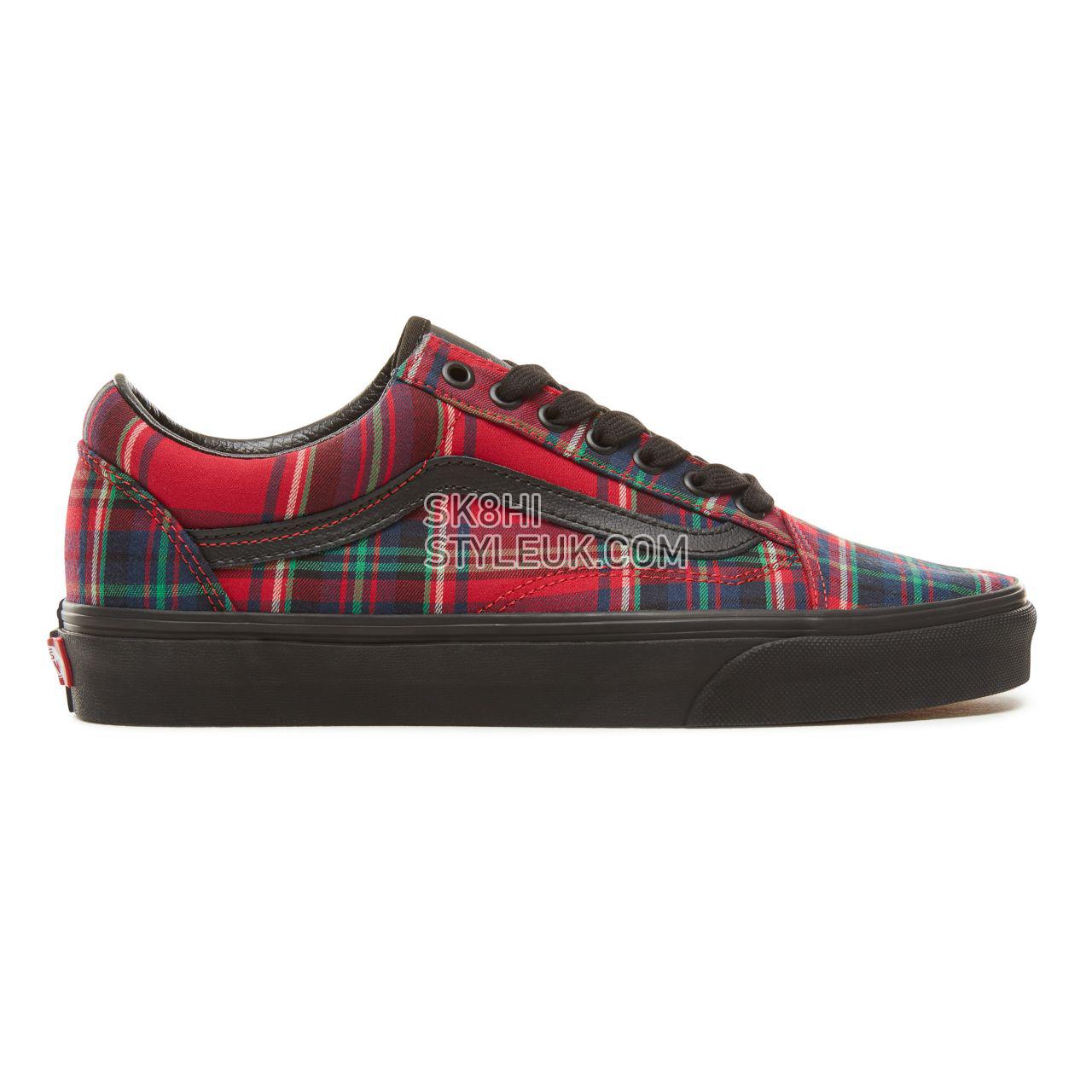 Vans Plaid Mix Old Skool Classic Mens Womens - (Plaid Mix) Red/Black VA38G1U5P Shoes