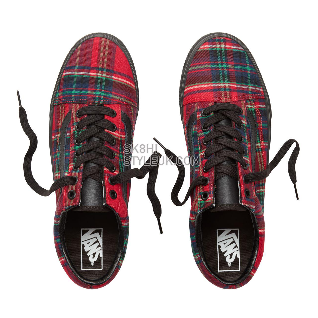 Vans Plaid Mix Old Skool Classic Mens Womens - (Plaid Mix) Red/Black VA38G1U5P Shoes