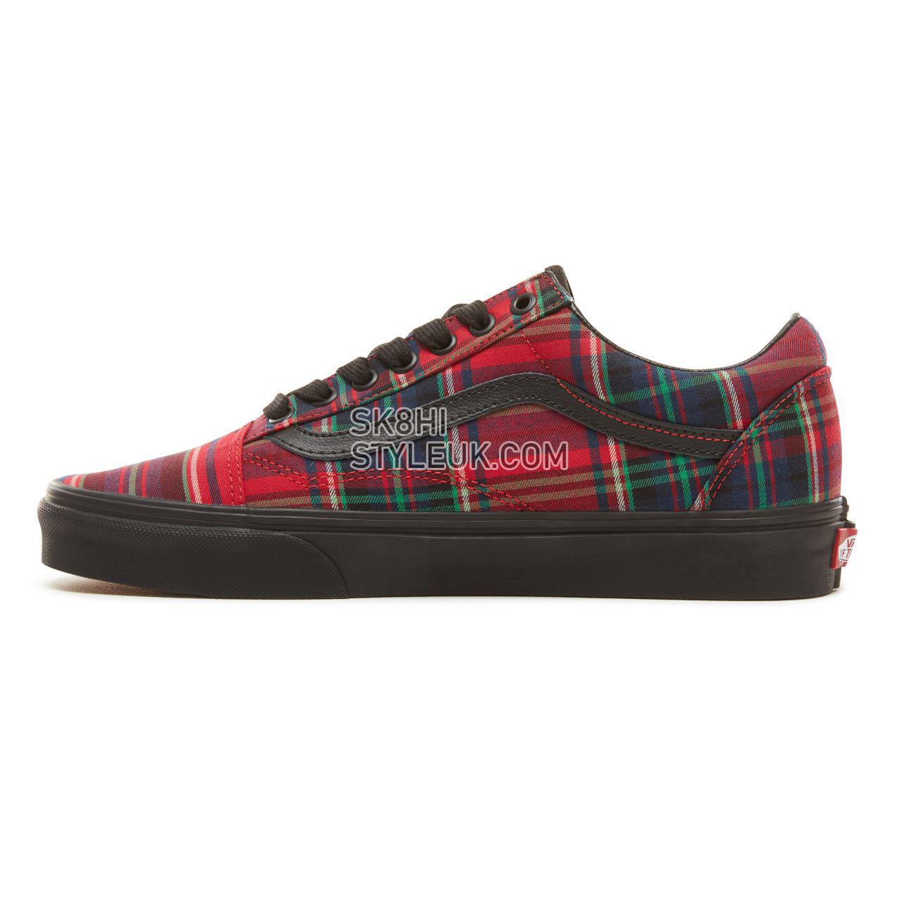 Vans Plaid Mix Old Skool Classic Mens Womens - (Plaid Mix) Red/Black VA38G1U5P Shoes