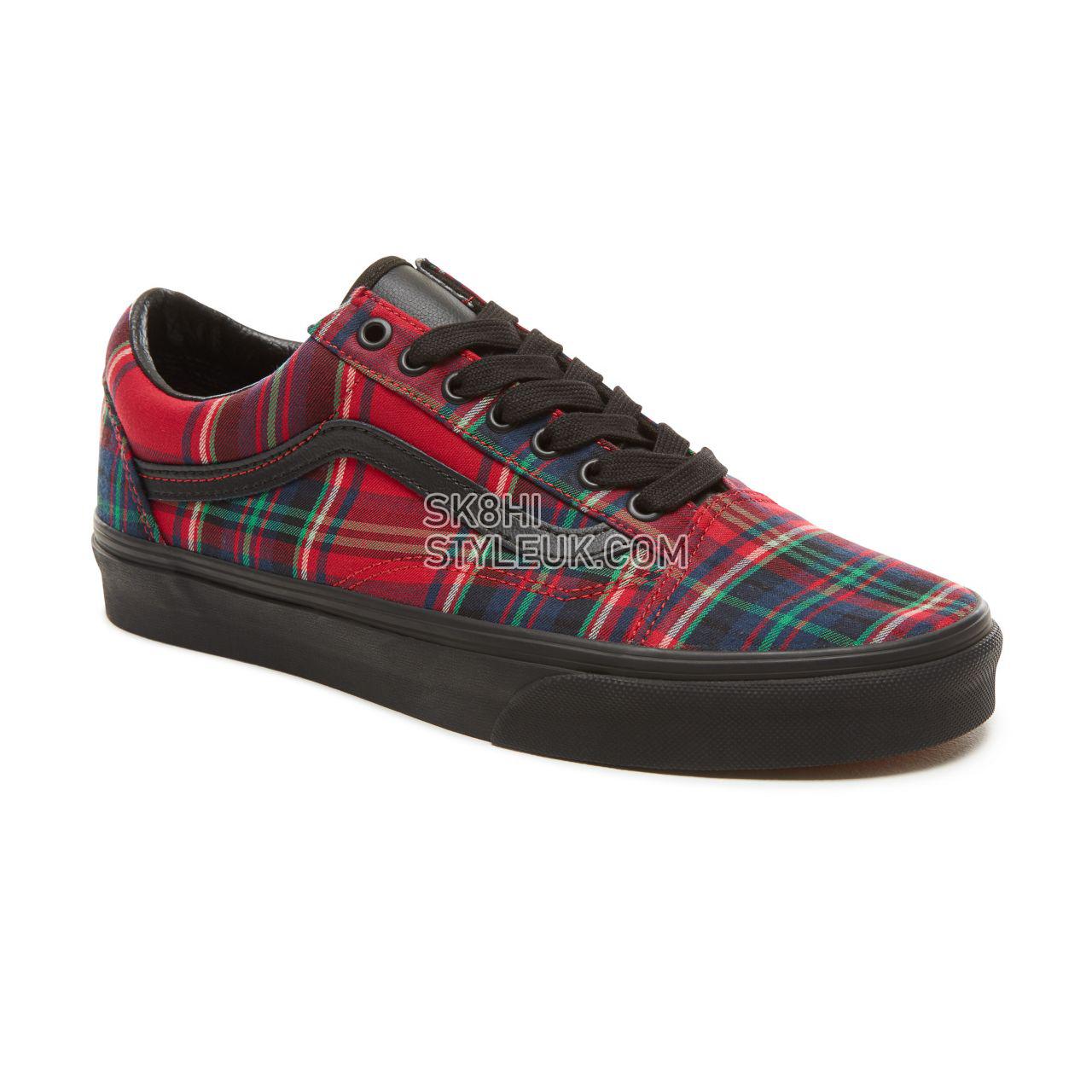 Vans Plaid Mix Old Skool Classic Mens Womens - (Plaid Mix) Red/Black VA38G1U5P Shoes