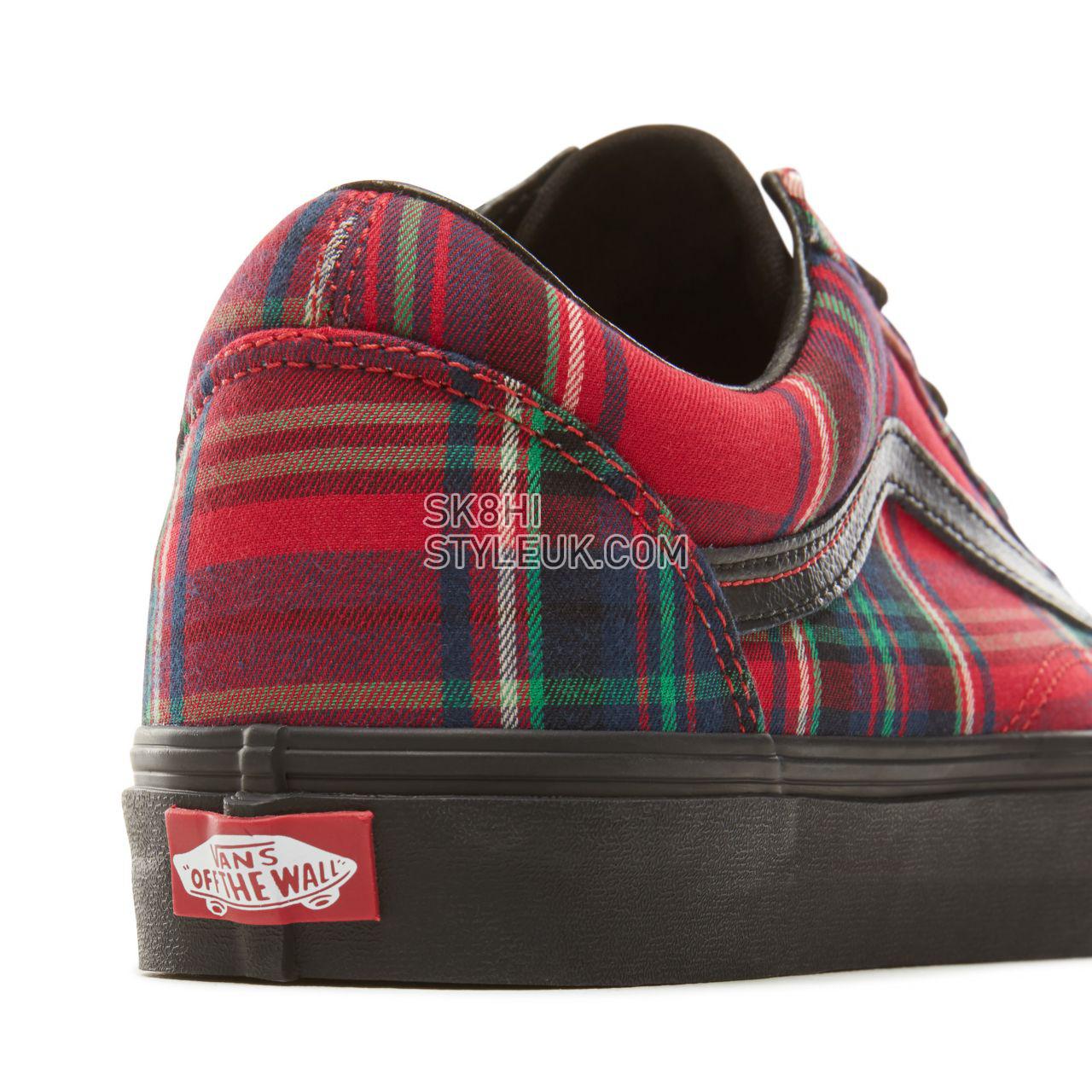 Vans Plaid Mix Old Skool Classic Mens Womens - (Plaid Mix) Red/Black VA38G1U5P Shoes