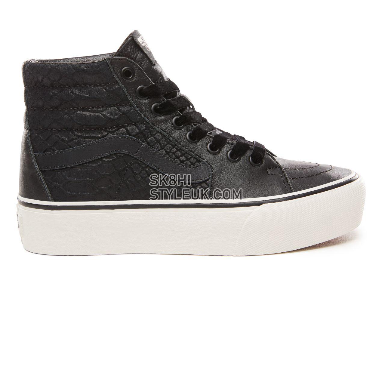 Vans Leather Sk8-Hi Platform 2.0 Classic Womens - (Leather) Snake/Black VN0A3TKNUQF Shoes