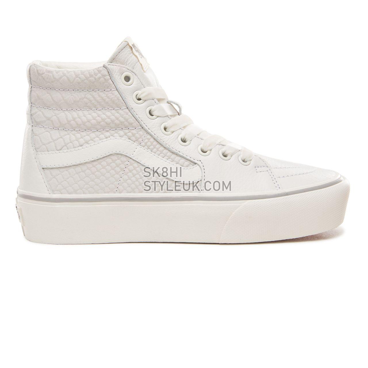 Vans Leather Sk8-Hi Platform 2.0 Classic Womens - (Leather) Snake/White VN0A3TKNUPK Shoes