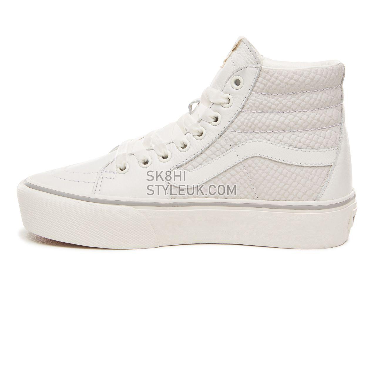 Vans Leather Sk8-Hi Platform 2.0 Classic Womens - (Leather) Snake/White VN0A3TKNUPK Shoes