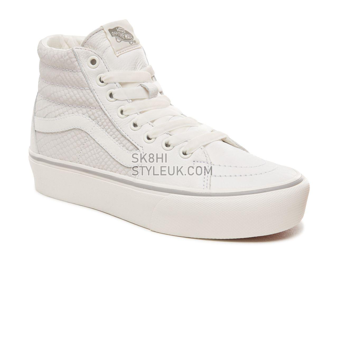 Vans Leather Sk8-Hi Platform 2.0 Classic Womens - (Leather) Snake/White VN0A3TKNUPK Shoes