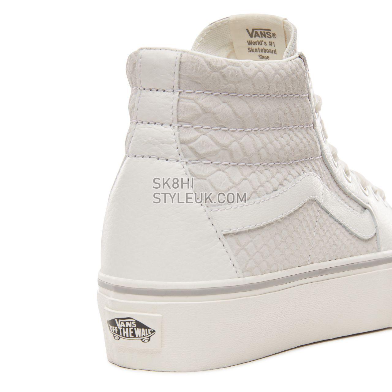 Vans Leather Sk8-Hi Platform 2.0 Classic Womens - (Leather) Snake/White VN0A3TKNUPK Shoes