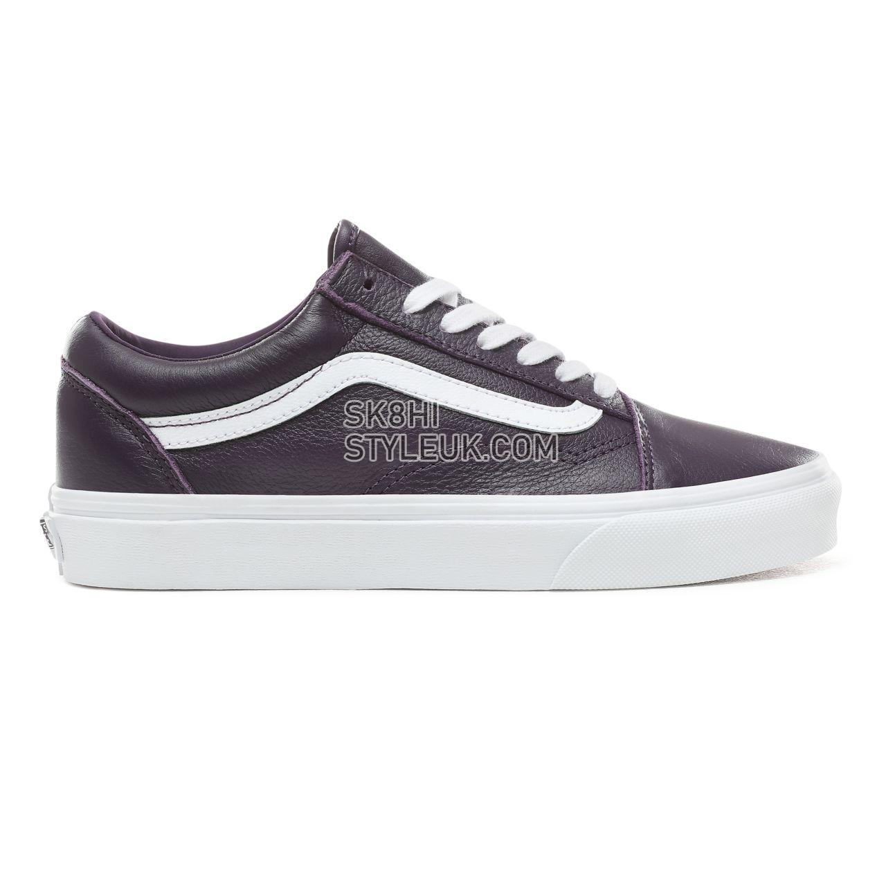 Vans Leather Old Skool Classic Womens - (Leather) Mysterioso/True White VN0A38G1VM9 Shoes