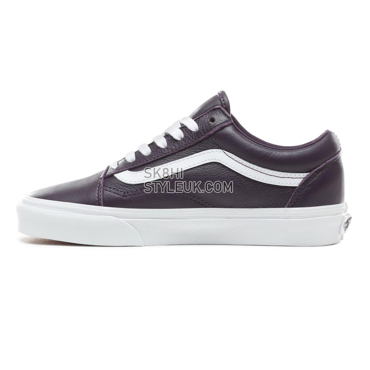 Vans Leather Old Skool Classic Womens - (Leather) Mysterioso/True White VN0A38G1VM9 Shoes