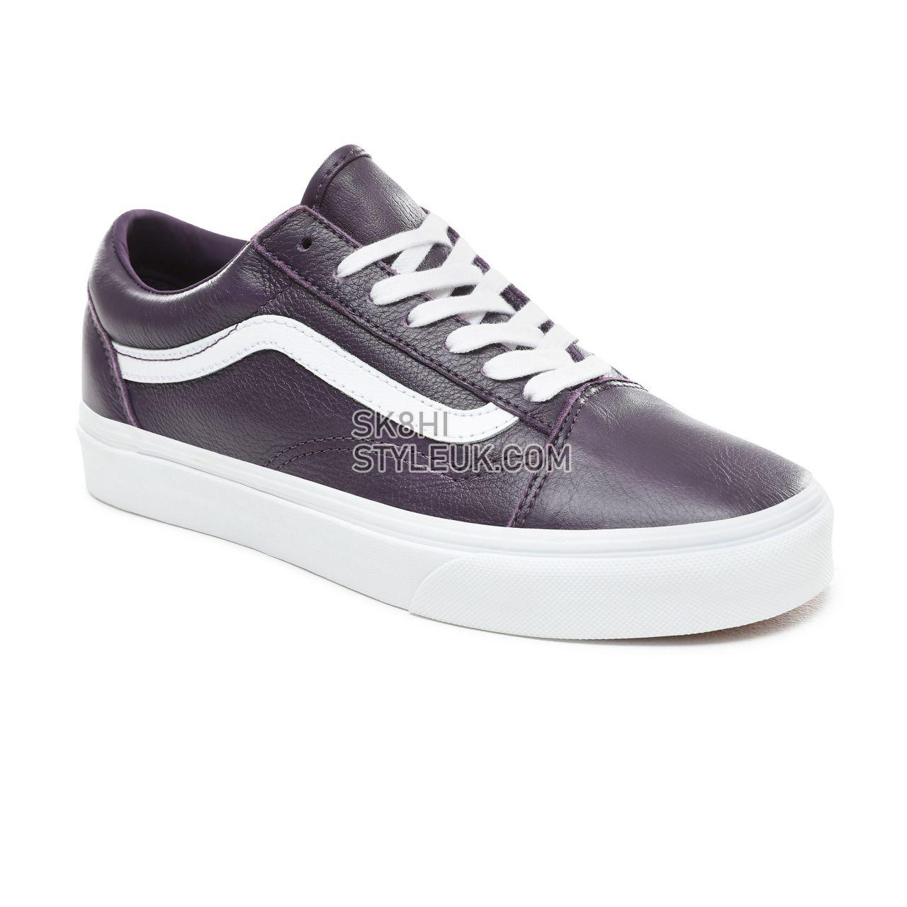 Vans Leather Old Skool Classic Womens - (Leather) Mysterioso/True White VN0A38G1VM9 Shoes