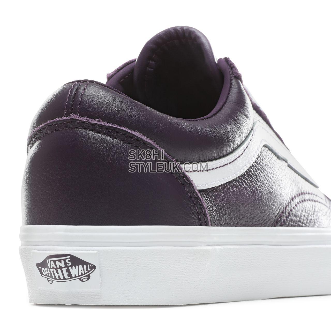 Vans Leather Old Skool Classic Womens - (Leather) Mysterioso/True White VN0A38G1VM9 Shoes