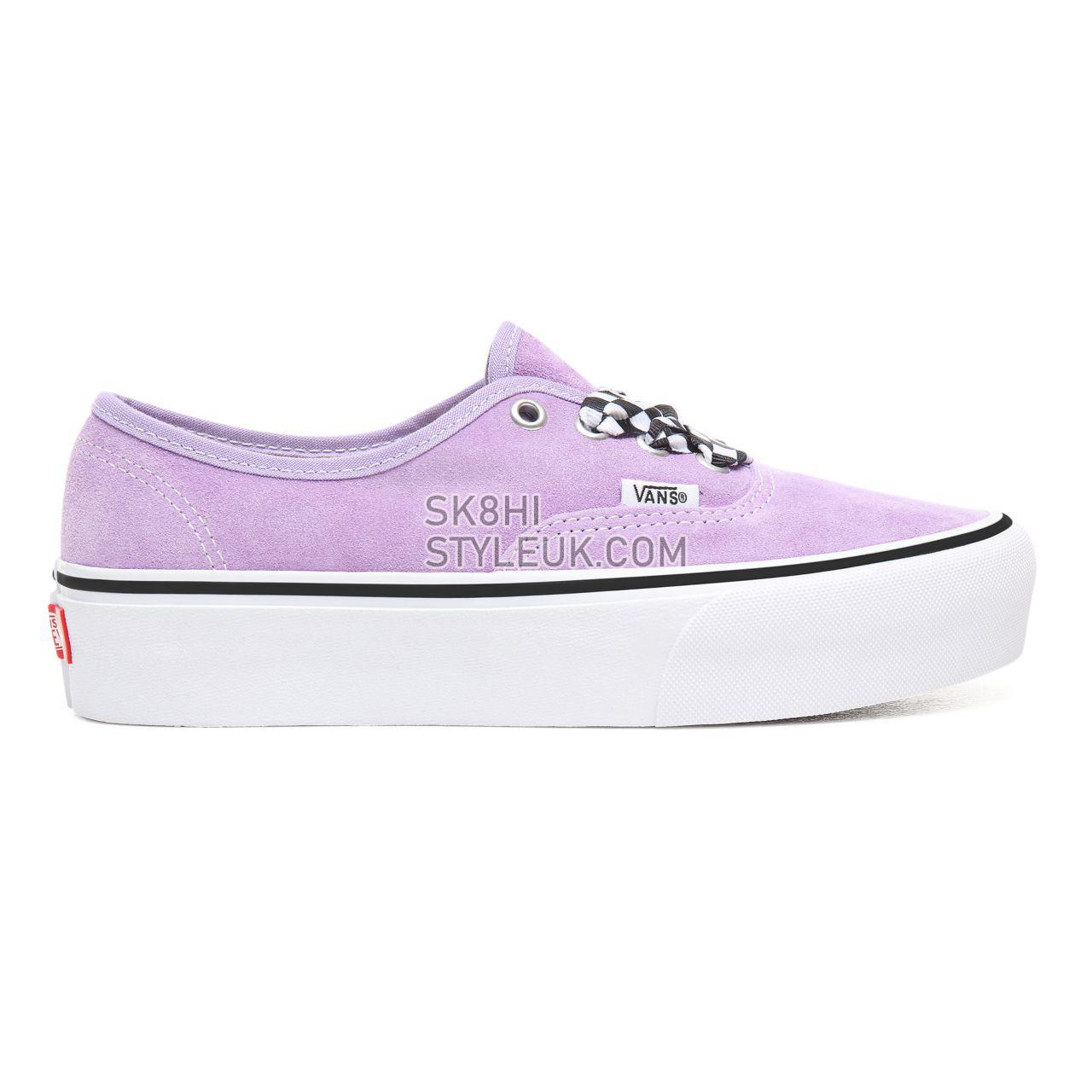 Vans Checkerboard Lace Authentic Platform 2.0 Classic Womens - (Checkerboard Lace) Violet Tulip/True White VN0A3AV8S1V Shoes