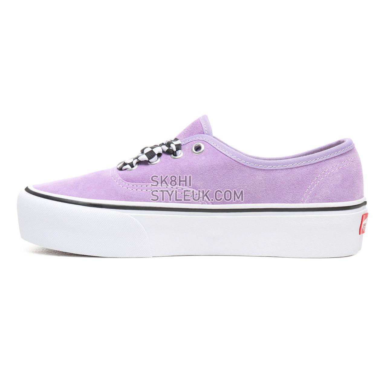 Vans Checkerboard Lace Authentic Platform 2.0 Classic Womens - (Checkerboard Lace) Violet Tulip/True White VN0A3AV8S1V Shoes