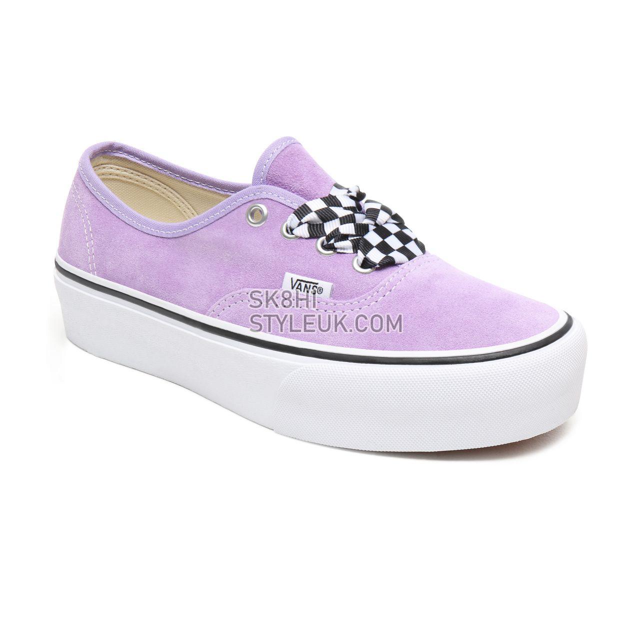 Vans Checkerboard Lace Authentic Platform 2.0 Classic Womens - (Checkerboard Lace) Violet Tulip/True White VN0A3AV8S1V Shoes