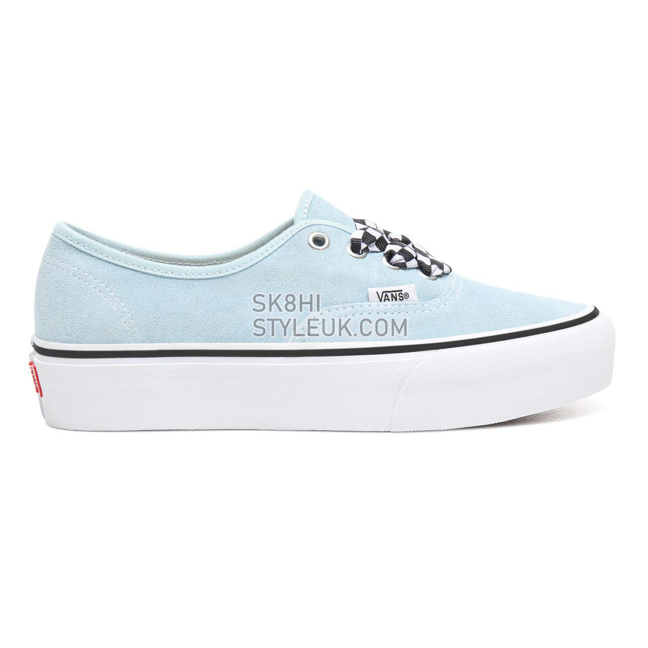 Vans Checkerboard Lace Authentic Platform 2.0 Classic Womens - (Checkerboard Lace) Cool Blue/True White VN0A3AV8S1X Shoes