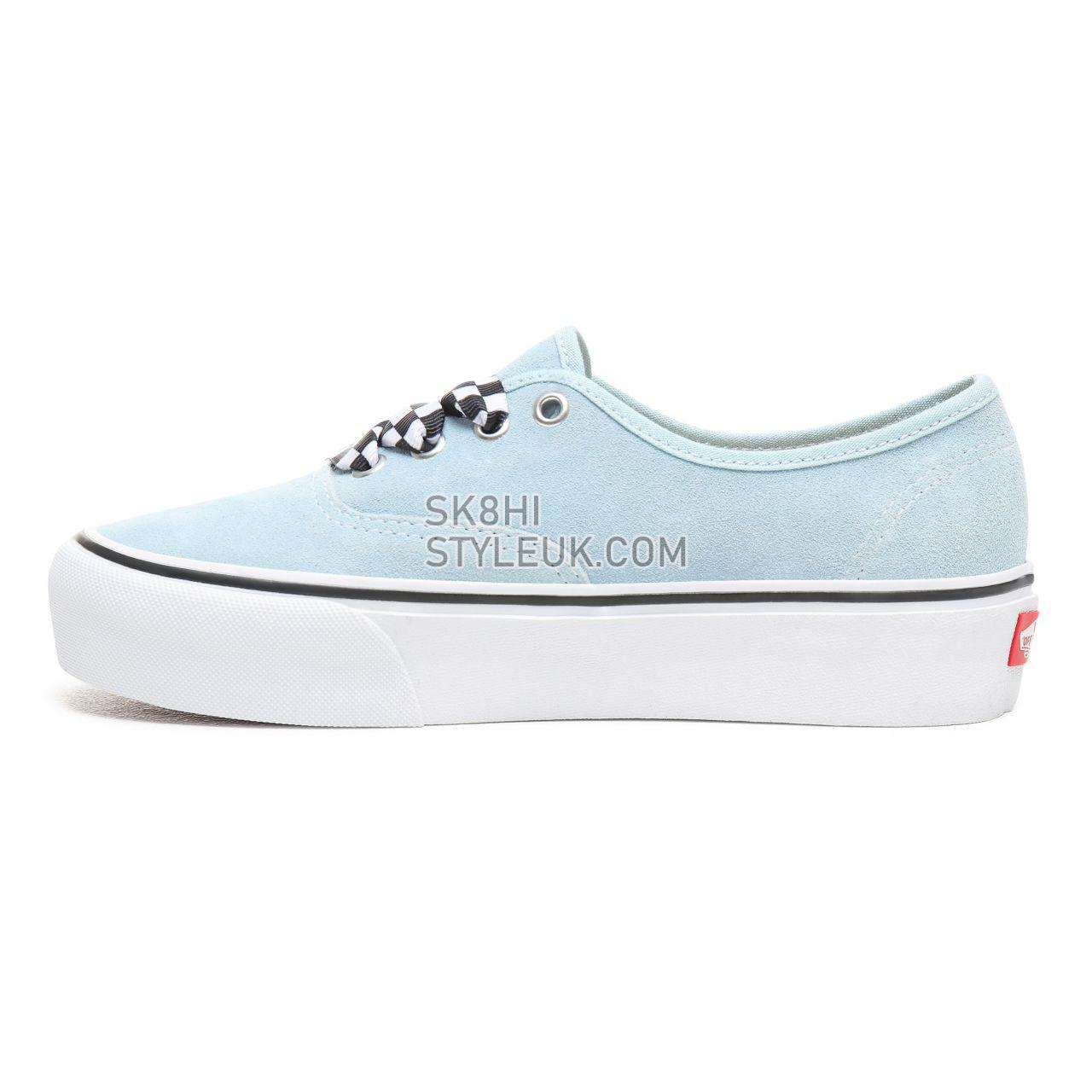 Vans Checkerboard Lace Authentic Platform 2.0 Classic Womens - (Checkerboard Lace) Cool Blue/True White VN0A3AV8S1X Shoes