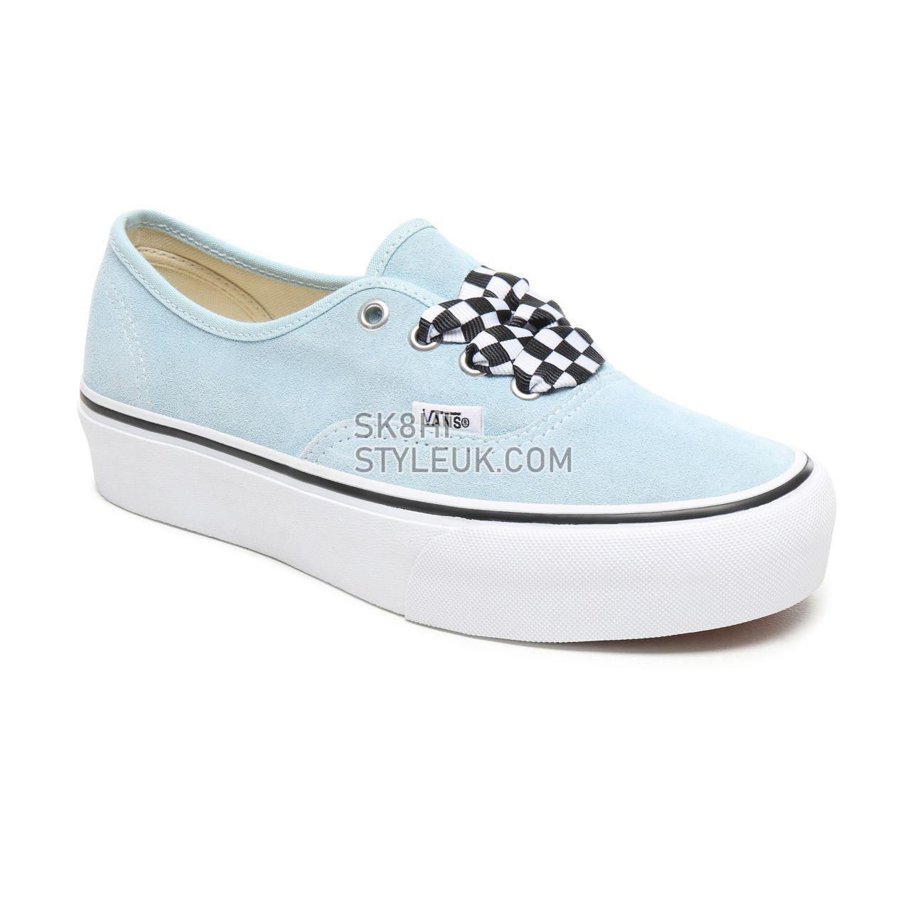 Vans Checkerboard Lace Authentic Platform 2.0 Classic Womens - (Checkerboard Lace) Cool Blue/True White VN0A3AV8S1X Shoes