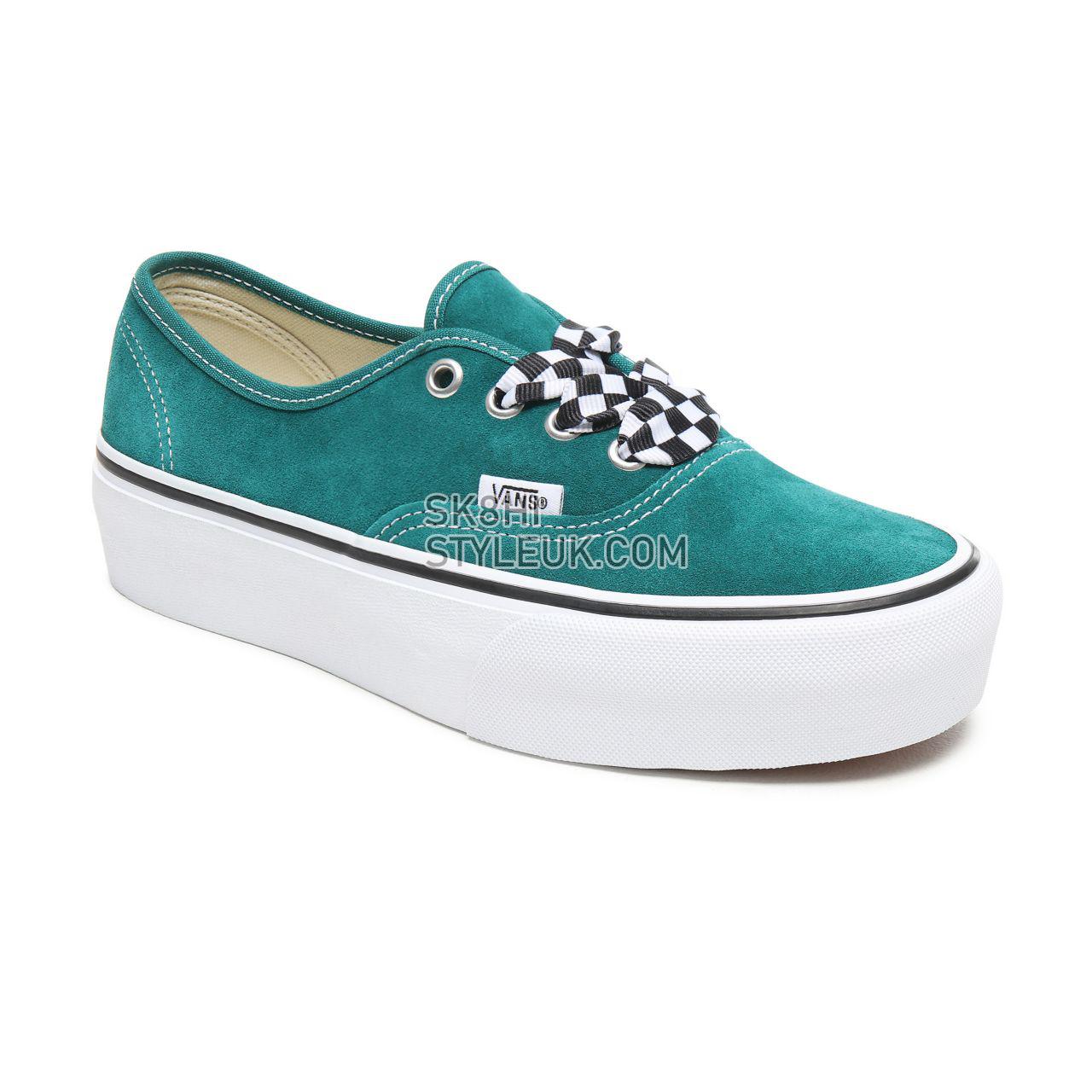 Vans Checkerboard Lace Authentic Platform 2.0 Classic Womens - (Checkerboard Lace) Quetzal Green/True White VN0A3AV8S1W Shoes