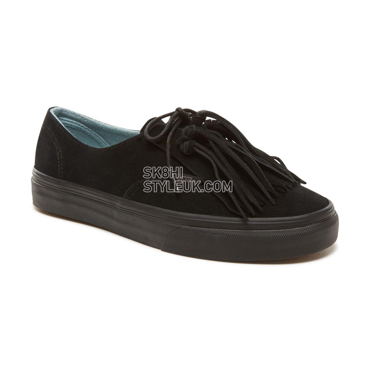 Vans Suede  Authentic Fringe Classic Womens - Black/Black VA3TK7BKA Shoes