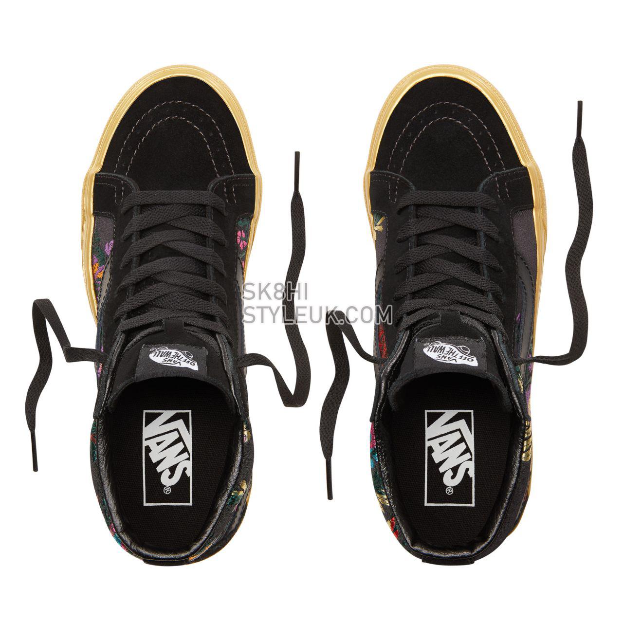 Vans Festival Satin Sk8-Hi Reissue Classic Womens - (Festival Satin) Black/Gold VN0A2XSBUQJ Shoes