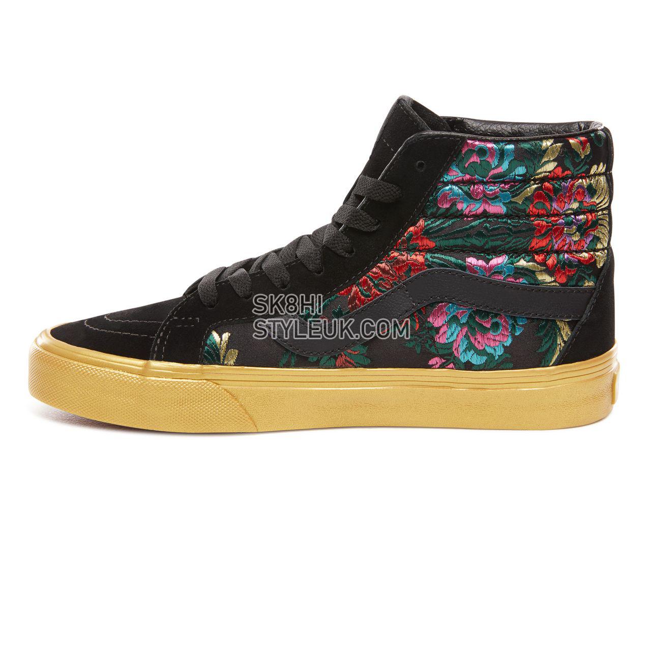 Vans Festival Satin Sk8-Hi Reissue Classic Womens - (Festival Satin) Black/Gold VN0A2XSBUQJ Shoes