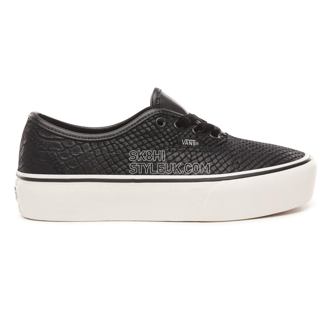 Vans Leather Authentic Platform 2.0 Classic Womens - (Leather) Snake/Black VN0A3AV8UQF Shoes